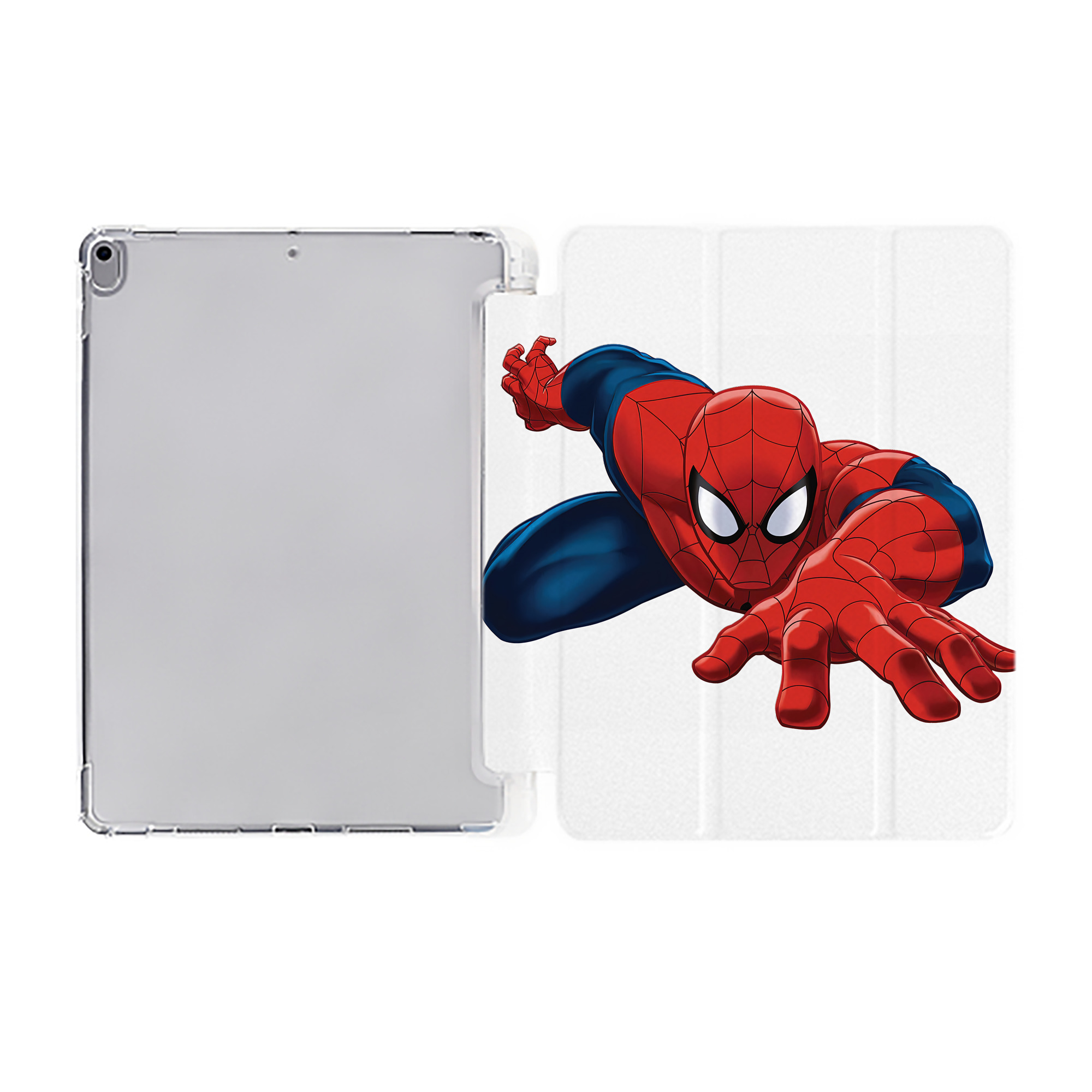 （画像用） Spider Man スパイダーマン IPad ケース ペン収納付き 三つ折りスタンド PUレザー×シリコン 対応機種9.5/10.5/10.9インチ